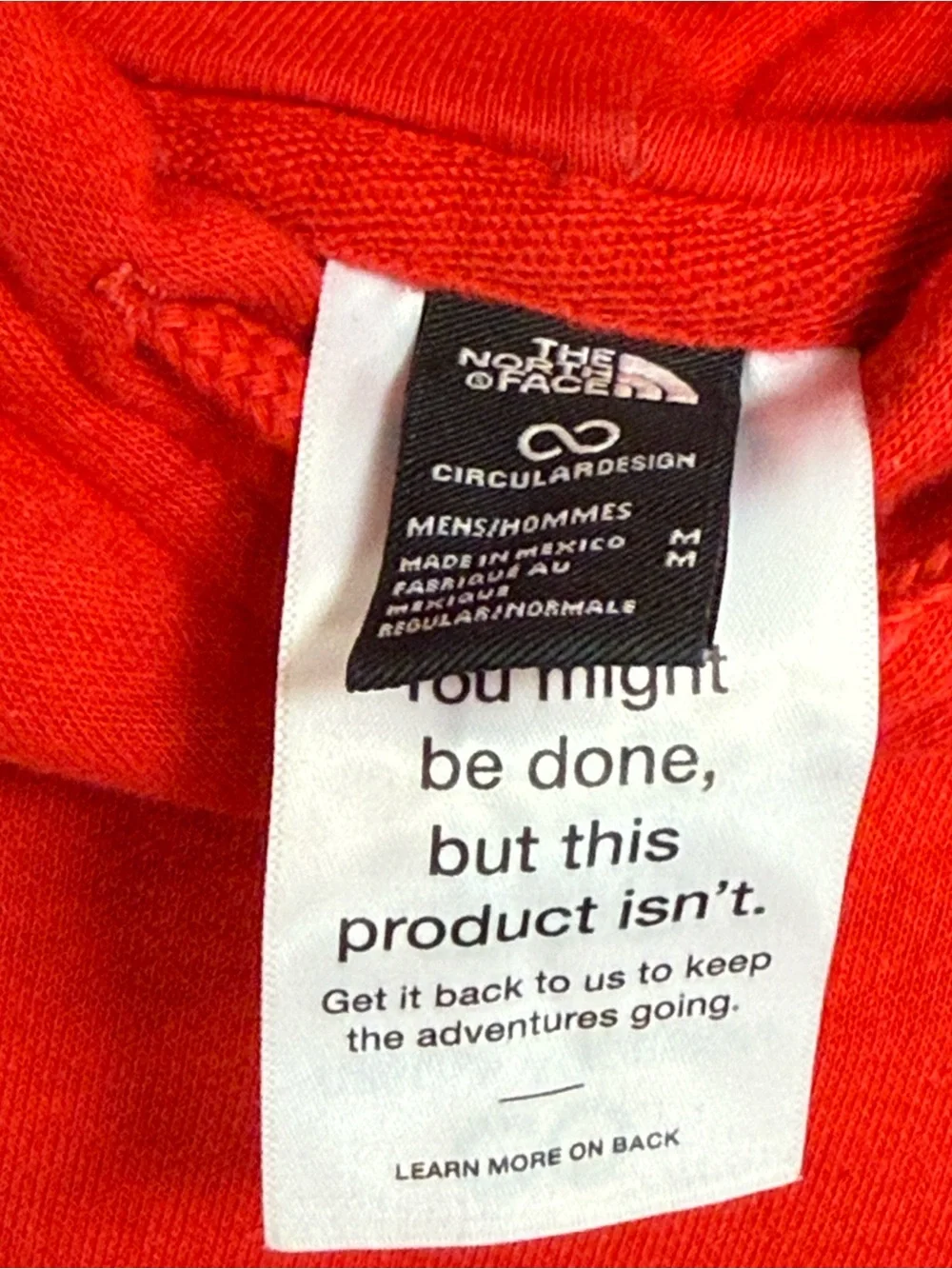 The North Face Men's Hoodie Medium Gray Logo Pullover Sweatshirt.
